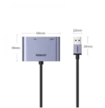 UGREEN 20518 adaptateur USB HDMI VGA avec dimensions compactes et design portable