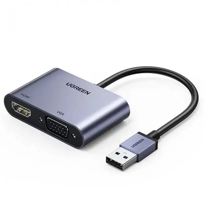 UGREEN 20518 adaptateur USB 3.0 vers HDMI VGA pour moniteur vidéoprojecteur et écran externe