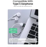 Adaptateur USB-A vers USB-C UGREEN 50568 compatible avec écouteurs et accessoires Type-C