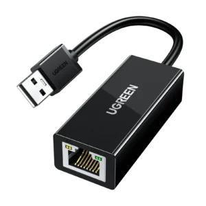 Adaptateur USB Ethernet UGREEN 20254 RJ45 100Mbps noir pour connexion réseau filaire