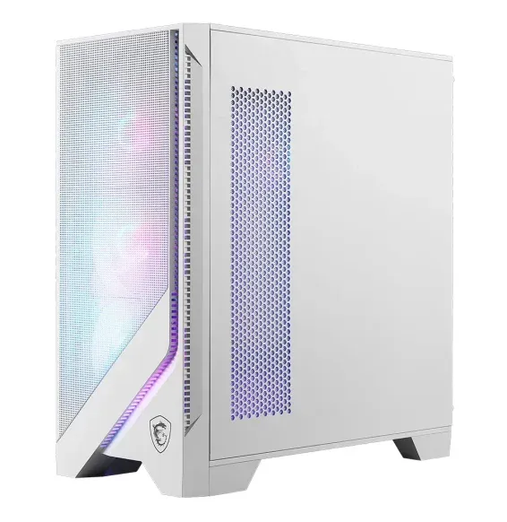 Boîtier PC MSI MAG FORGE 320R AIRFLOW blanc avec façade airflow et éclairage ARGB