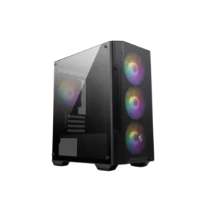 Boîtier PC MSI MAG FORGE M100A vue latérale avec panneau acrylique