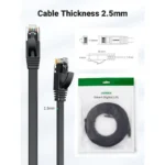 Câble Ethernet CAT6 UGREEN RJ45 plat noir avec épaisseur fine pour installation discrète