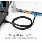 Câble Ethernet CAT6 UGREEN RJ45 plat connecté à un routeur pour réseau filaire