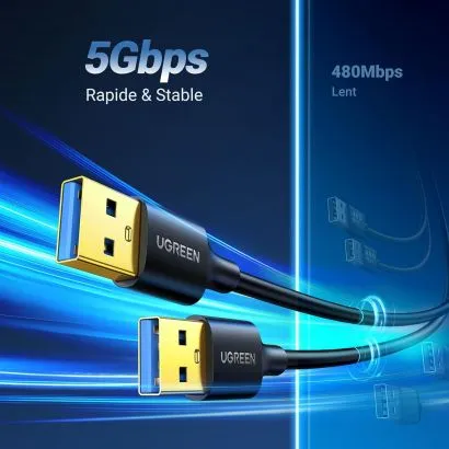 Câble USB 3.0 UGREEN 10370 et 10371 avec transfert stable jusqu’à 5Gbps