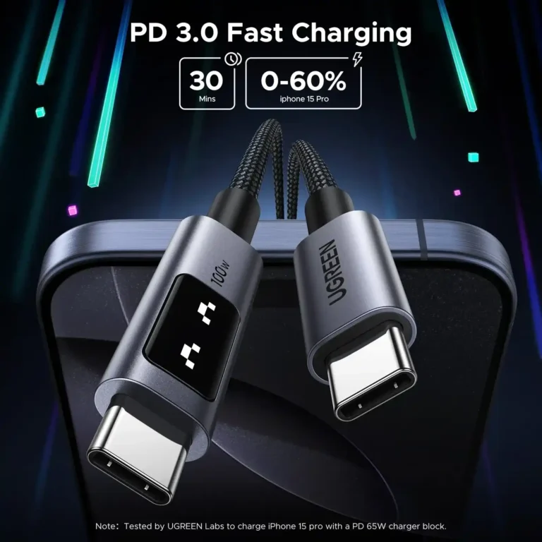 Câble UGREEN 50751 USB-C avec charge rapide pour appareils compatibles