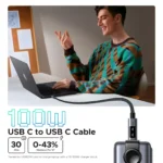 Câble UGREEN 50751 USB-C vers USB-C pour charge d’ordinateur portable compatible
