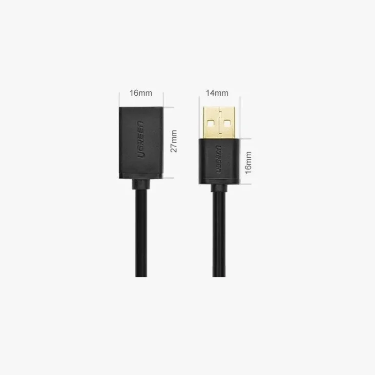 de Câble USB Femelle UGREEN noir pour rallonger un port USB et organiser un bureau