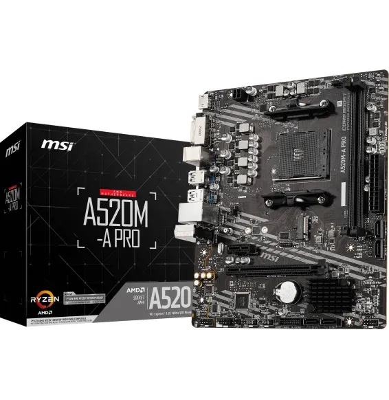 Carte Mère MSI A520M-A PRO AM4 Micro-ATX avec boîte officielle MSI