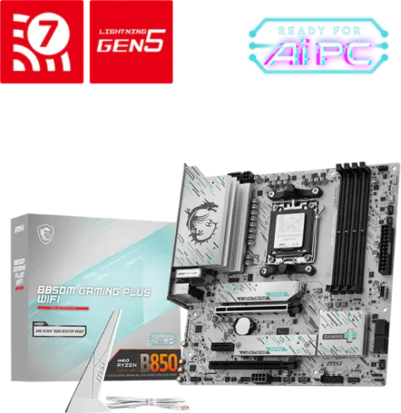 Carte Mère MSI B850M GAMING PLUS WIFI AM5 DDR5 avec boîte officielle MSI