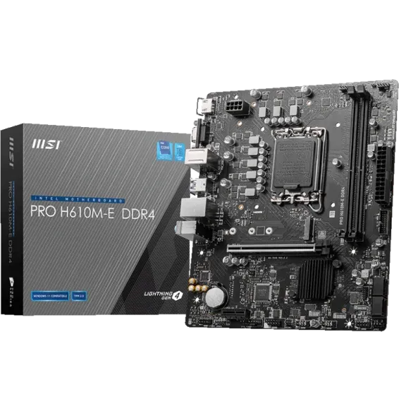 Carte Mère MSI PRO H610M-E DDR4 LGA1700 Micro-ATX avec boîte officielle MSI