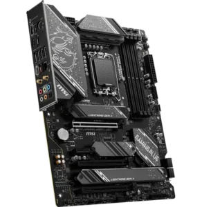 Carte Mère MSI Z790 GAMING PLUS WIFI vue inclinée pour configuration Intel gaming