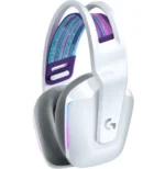 casque gaming Logitech G733 LIGHTSPEED RGB blanc vue angle design arceau
