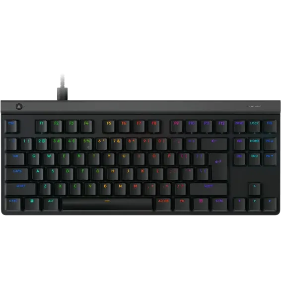 clavier gaming filaire Logitech G515 TKL QWERTY 920-012872 vue dessus touches RGB