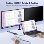 Commutateur HDMI UGREEN 50966 avec mode 1 entrée vers 2 sorties