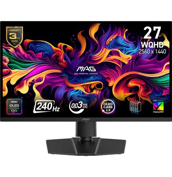 Écran Gaming MSI MAG 273QP QD-OLED X24 27 pouces WQHD 240Hz avec caractéristiques principales