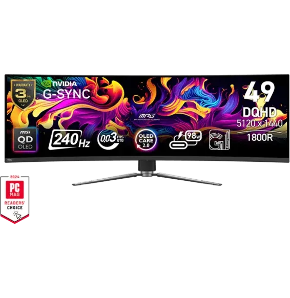 Écran Gaming MSI MPG 491CQPX QD-OLED 49 pouces DQHD 240Hz avec caractéristiques principales