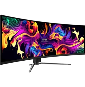Écran Gaming MSI MPG 491CQPX QD-OLED 49 pouces vue avant avec écran super ultrawide