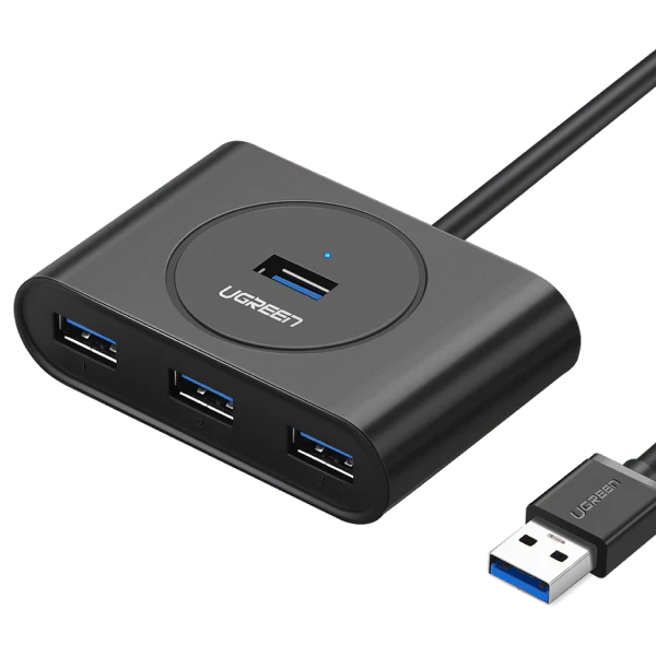 HUB USB UGREEN 20290 4 en 1 avec connecteur USB 3.0 pour transfert rapide et connexion stable