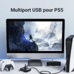 Hub USB UGREEN 20291 compatible PS5 PC et console avec 4 ports USB 3.0 haute vitesse