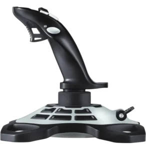 Joystick Logitech Extreme 3D Pro simulateur de vol vue latérale