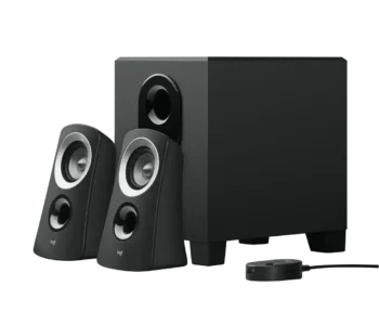 Logitech Speaker System Z313 980-000413 système audio 2.1 avec subwoofer et satellites vue complète