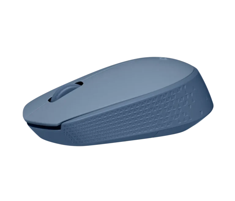 souris Logitech M171 bleu gris vue supérieure ergonomique sans fil
