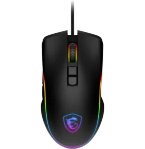Souris Gaming MSI FORGE GM300 vue supérieure avec molette RGB et 7 boutons