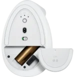 souris Logitech Lift blanche compartiment pile AA intérieur batterie