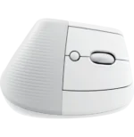 souris Logitech Lift blanche vue latérale texture grip confort