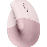 souris Logitech Lift rose ergonomique verticale vue dessus design compact