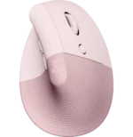 souris Logitech Lift rose ergonomique verticale vue dessus design compact