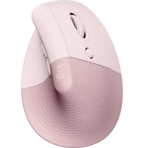 souris Logitech Lift rose ergonomique verticale vue dessus design compact