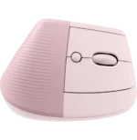 souris Logitech Lift rose vue latérale prise en main confort ergonomique