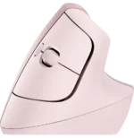 souris Logitech Lift rose vue profil angle 57 degrés ergonomie naturelle