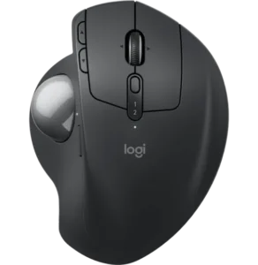 Souris Logitech MX Ergo S Graphite vue dessus avec boutons personnalisables et trackball