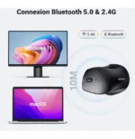 Souris sans fil Bluetooth UGREEN 90395 avec double connexion Bluetooth 5.0 et 2.4 GHz compatible Windows et macOS
