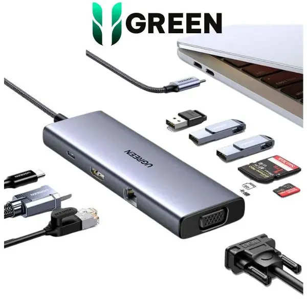 UGREEN 15600 station d’accueil USB-C 9 en 1 avec HDMI 4K VGA USB Ethernet SD et TF