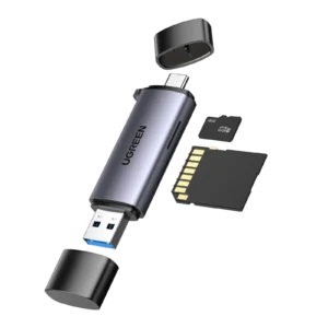 Lecteur de Carte SD UGREEN 50706 aluminium avec ports USB-C USB 3.0 et carte microSD