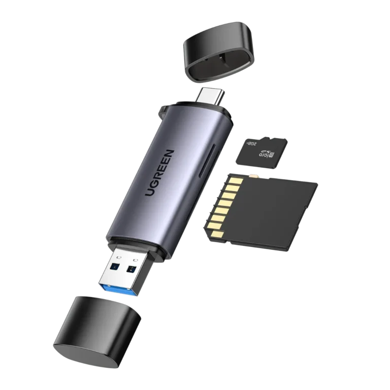 Lecteur de Carte SD UGREEN 50706 aluminium avec ports USB-C USB 3.0 et carte microSD