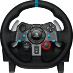 volant Logitech G920 Driving Force vue frontale avec commandes intégrées