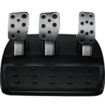 Pédales Logitech G920 vue de face avec base antidérapante