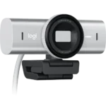 Webcam Logitech MX Brio 4K Ultra HD 960-001554 design frontal avec objectif en verre et clip écran