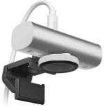 Webcam Logitech MX Brio 4K Ultra HD 960-001554 vue inclinée montrant le support ajustable et connectique