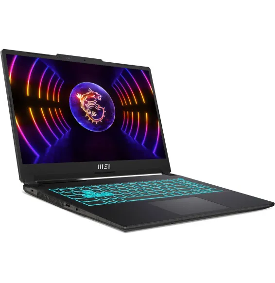 MSI Cyborg 15 A13VE ouvert avec clavier gaming rétroéclairé bleu