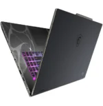 MSI Cyborg 17 B13WFKG vue arrière avec capot et clavier RGB visible
