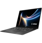 MSI Prestige 16 AI+ ouvert avec écran OLED 16 pouces et clavier rétroéclairé