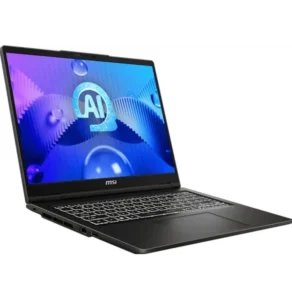 MSI Venture 14 AI ouvert avec écran OLED 14 pouces et clavier rétroéclairé