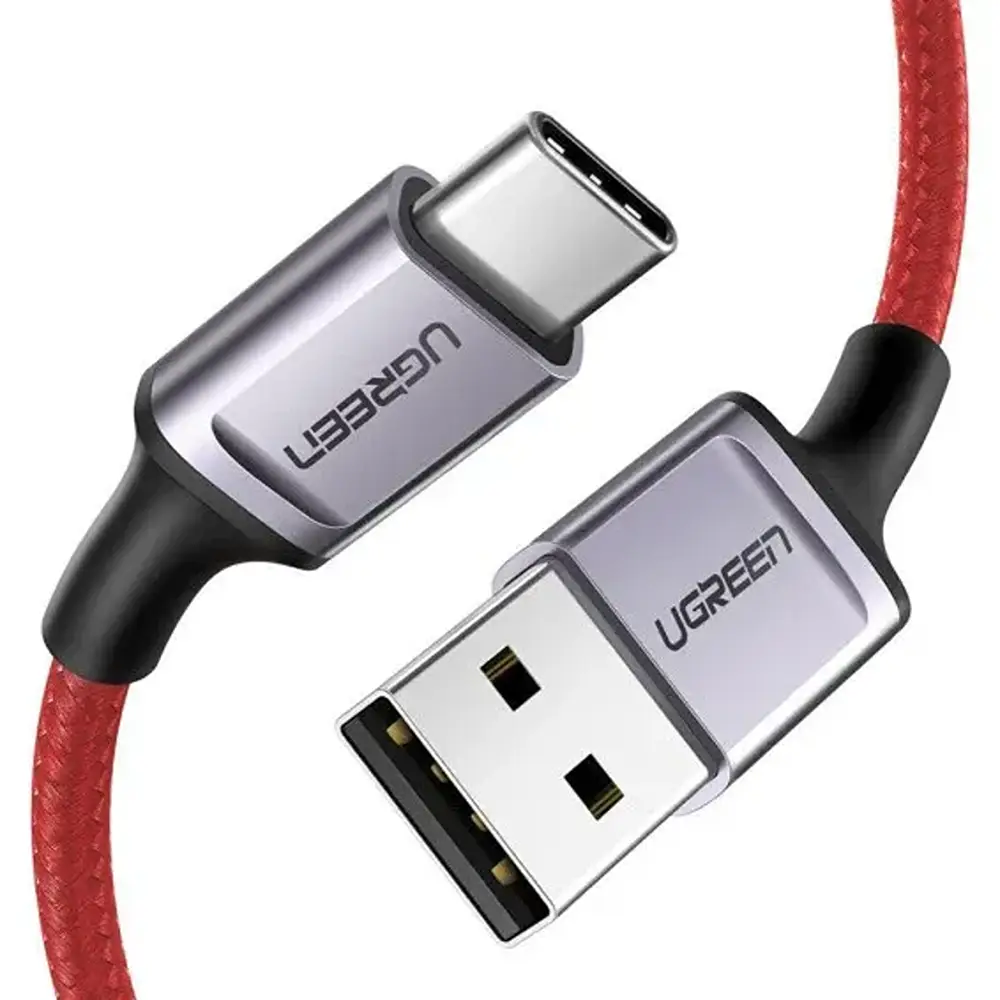 Câble UGREEN 20527 USB-A vers USB-C 100W 6A 1 mètre Rouge (1) Câble UGREEN 20527 USB-A vers USB-C 100W 6A 1 m rouge