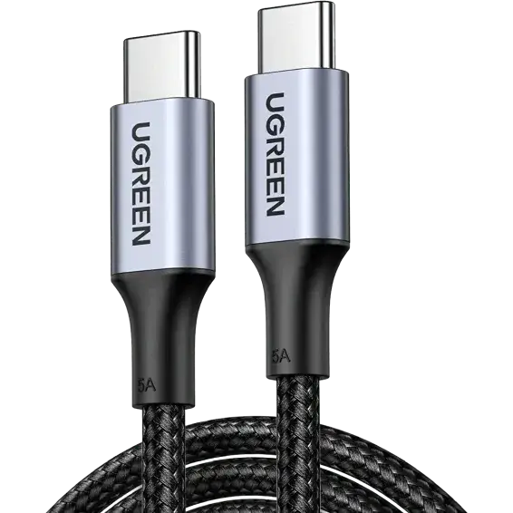 Câble UGREEN 70427 USB-C vers USB-C 100W 5A 1 metre gris (1) Câble UGREEN 70427 USB-C vers USB-C 100W 5A 1 m gris